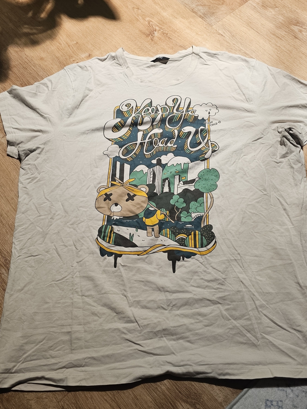 Jordan Craig White Graphic Tee with Green and Yellow Print